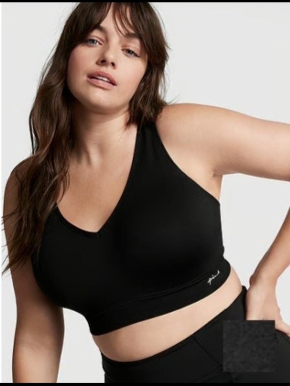 PINK Victoria's Secret Black V-Neck Seamless Bralette